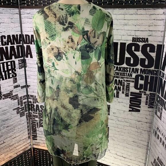 Live and Let Live Green Sheer Draped Overlay Top - Picture 4 of 6